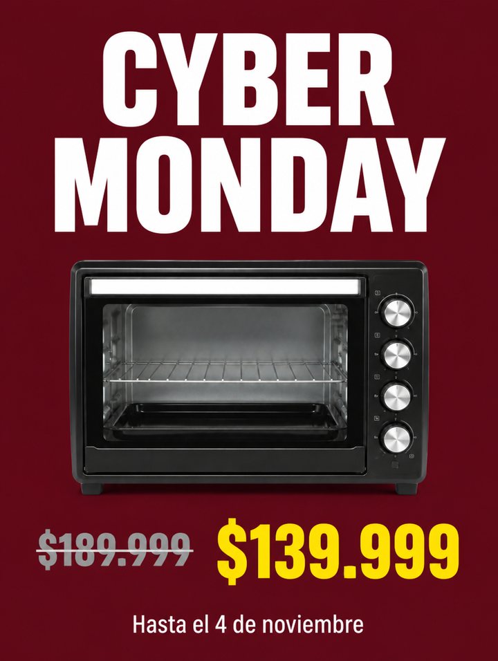 Anuncio de Cyber Monday hecho con uno de los prompts